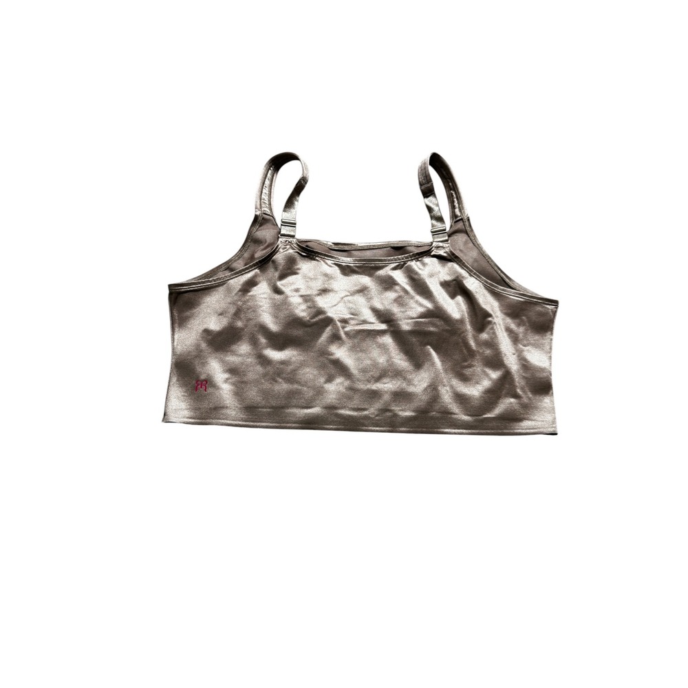 Ruby Ribbon Cami Bra Womens 46 Bronze Excellent Metallic Shimmer Wirefree  3029 - Picture 2 of 4